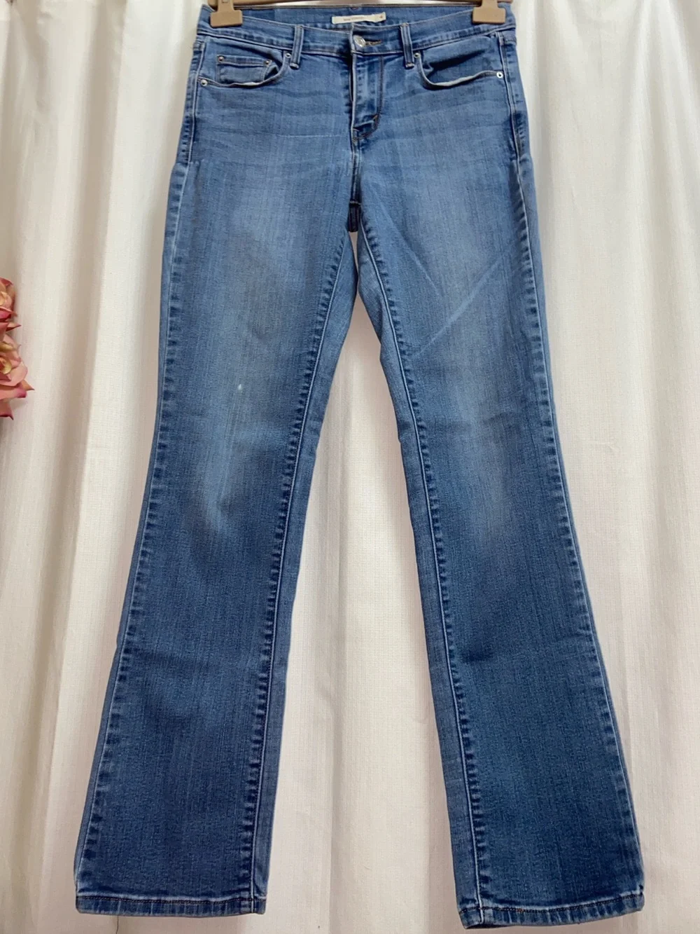 Levi's 505 Straight Leg Classic Blue Jeans w/Stretch